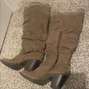 JustFab Brown Heeled Boots